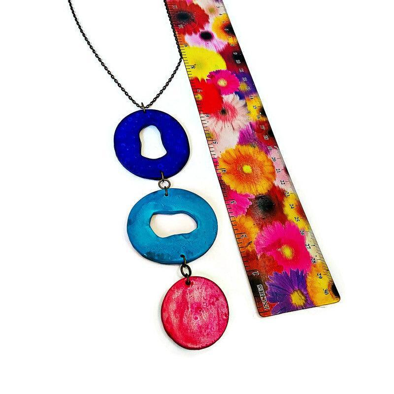 Long Colorful Statement Pendant Necklace - Velora Luxury Fashion