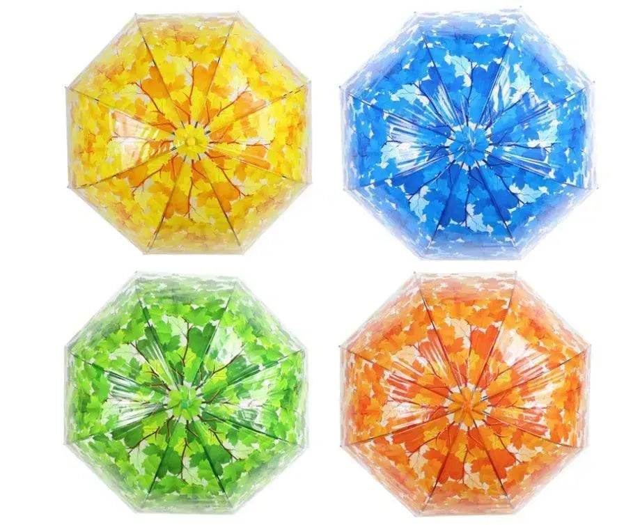 Long Handle Transparent Umbrella Painted Umbrella Maple Leaf Umbrella - Velora