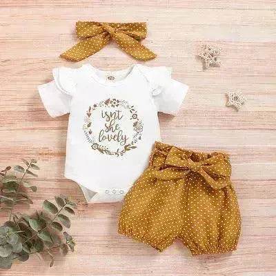 Long-sleeved baby girl Autumn Suit Pullover Three-Piece Children Clothing - Velora