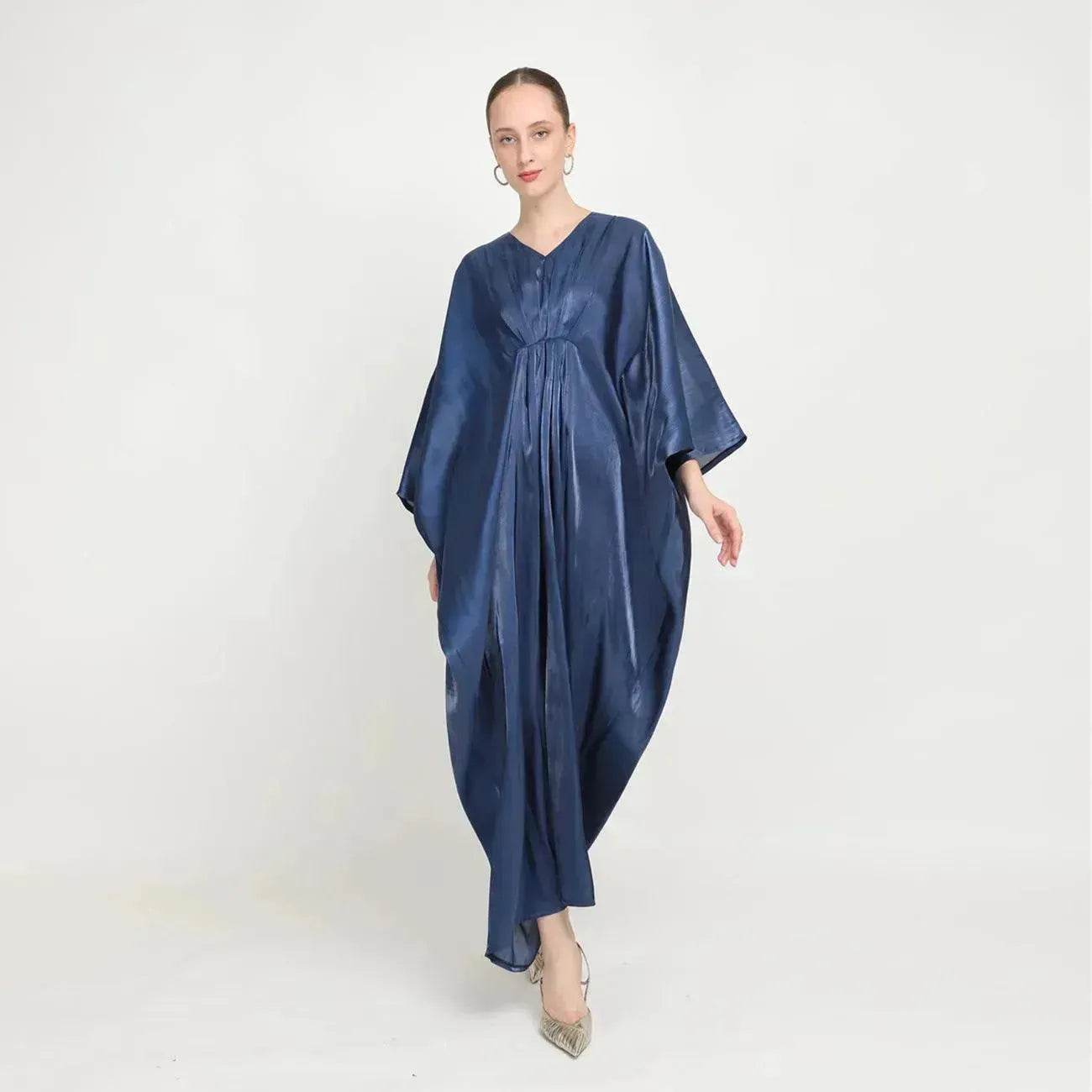 Loose Batwing Long Sleeve Abaya Dress for Arab Dubai Turkey Middle East Women - Velora