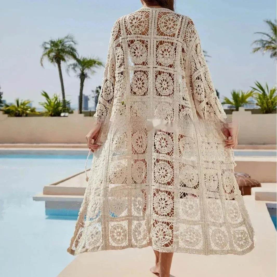 Loose Embroidered Bikini Beach Long Sunproof Wear - Velora