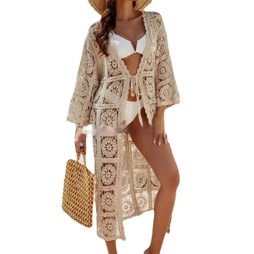 Loose Embroidered Bikini Beach Long Sunproof Wear - Velora