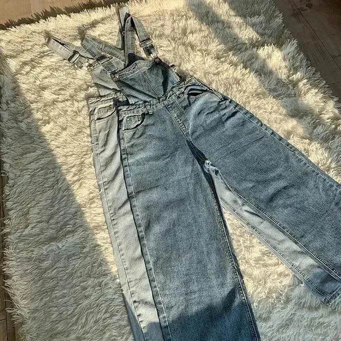 Loose Mopping Denim Overalls Trousers Women Denim Jumper Pant for Women - Velora