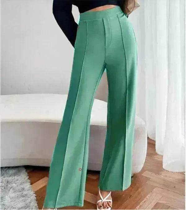 Loose Straight Pants Women High Waist Casual Trousers - Velora