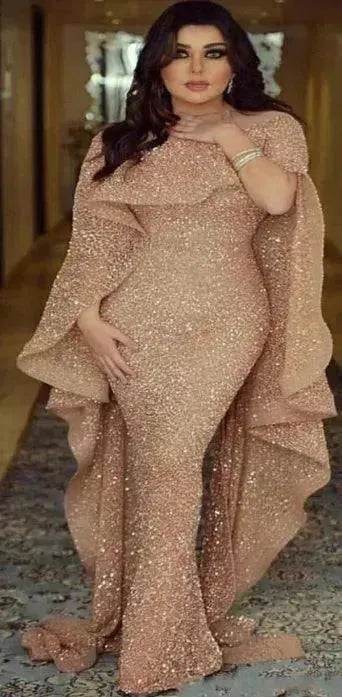 Luxury Mermaid Middle East Arabic Kafan Dubai Gold Mermaid Abiye Evening - Velora