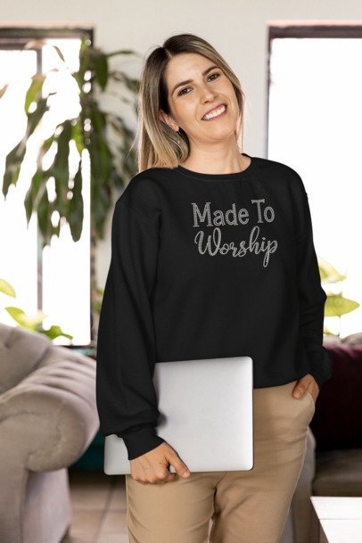 Made to Worship Rhinestone Shirt – Christian Faith Sparkle Bling Tee | Blingdazzel