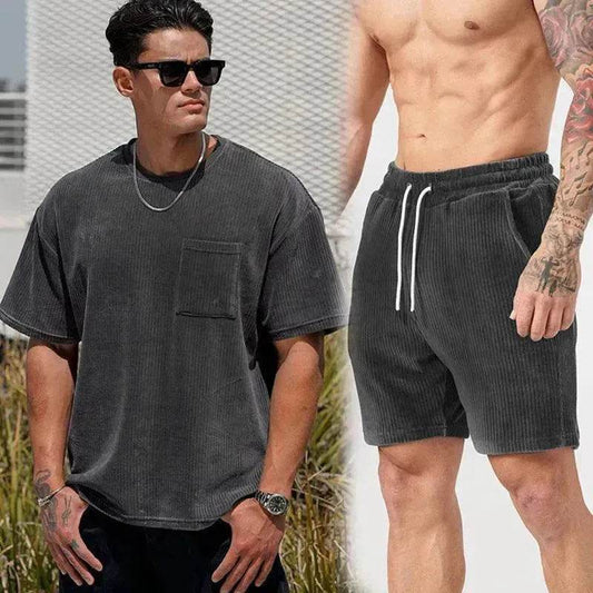 Men's Classy Summer Casual T-shirt Shorts Suit