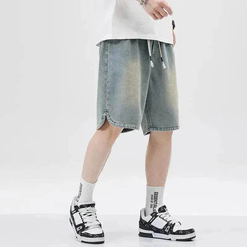 Men's Loose Casual Starry Sky Pattern Denim Shorts - Velora