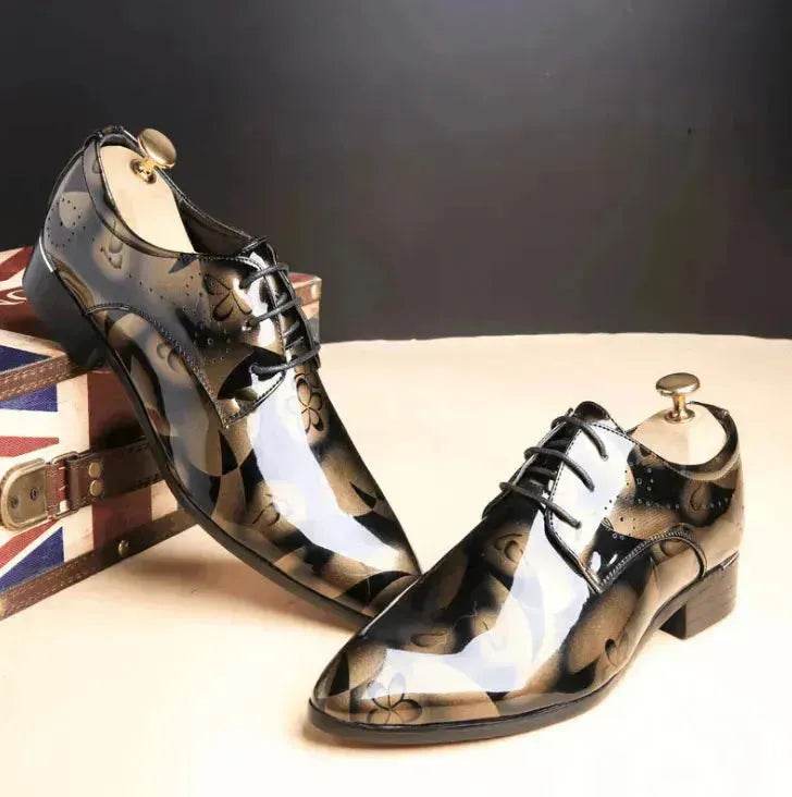 Men's shoes, large size, business casual shoes, men's shoes, bright leather, men's shoes, dress shoes - Velora