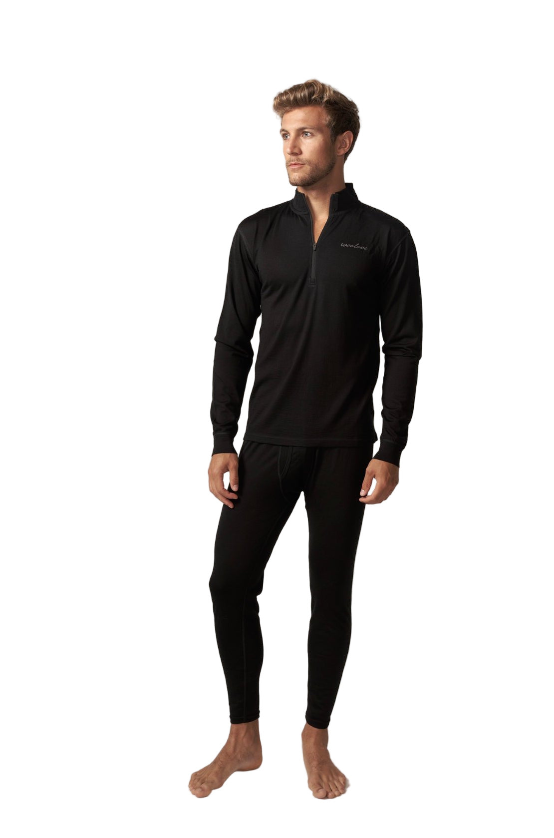 Men's 100% Merino Wool 1/4 Zip Baselayer Pullover 190 GSM - Midweight Woolove Apparel