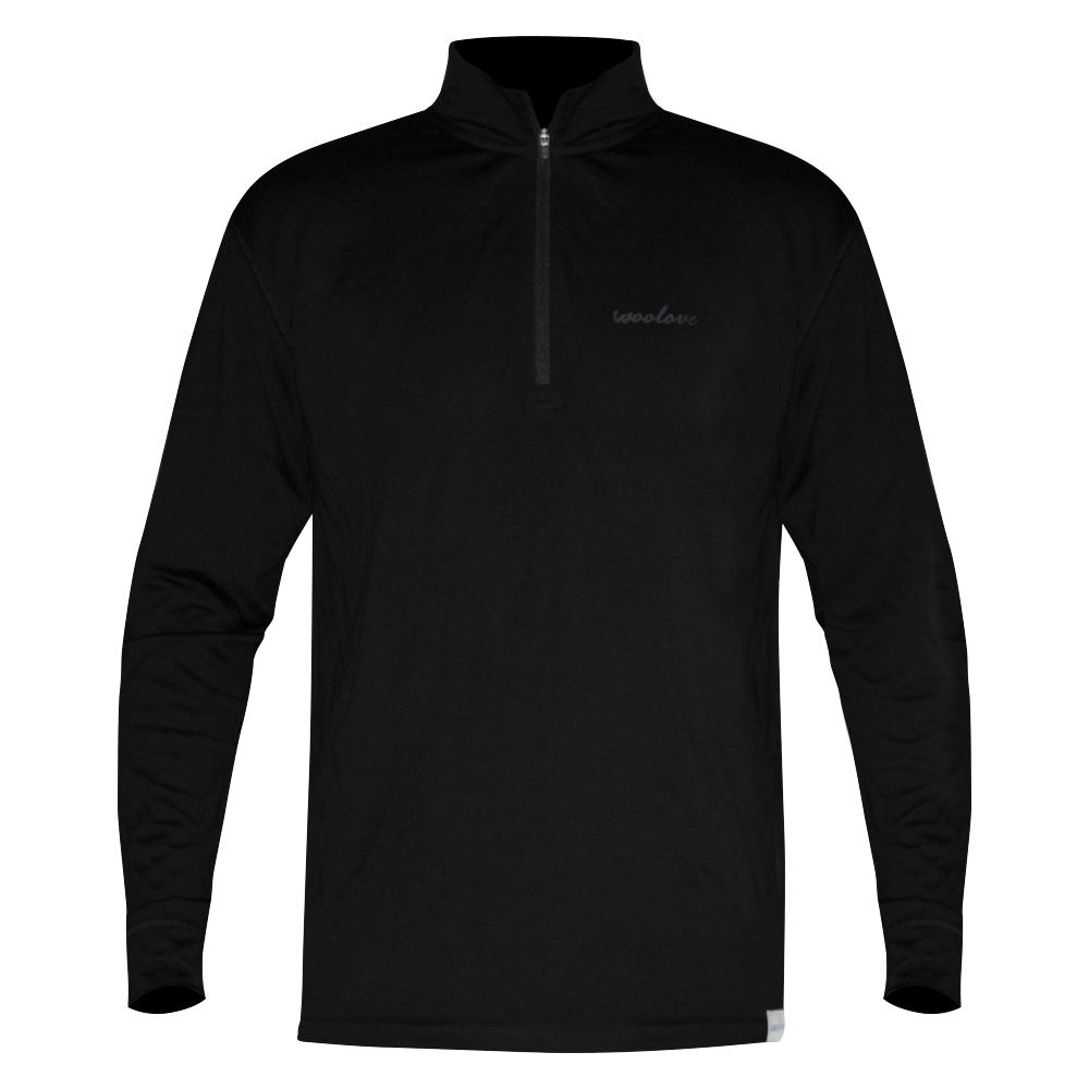 Men's 100% Merino Wool 1/4 Zip Baselayer Pullover 190 GSM - Midweight - Velora