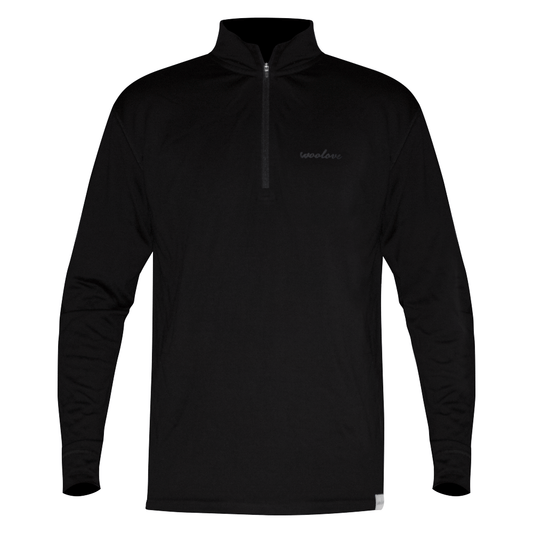 Men's 100% Merino Wool 1/4 Zip Baselayer Pullover 190 GSM - Midweight - Velora