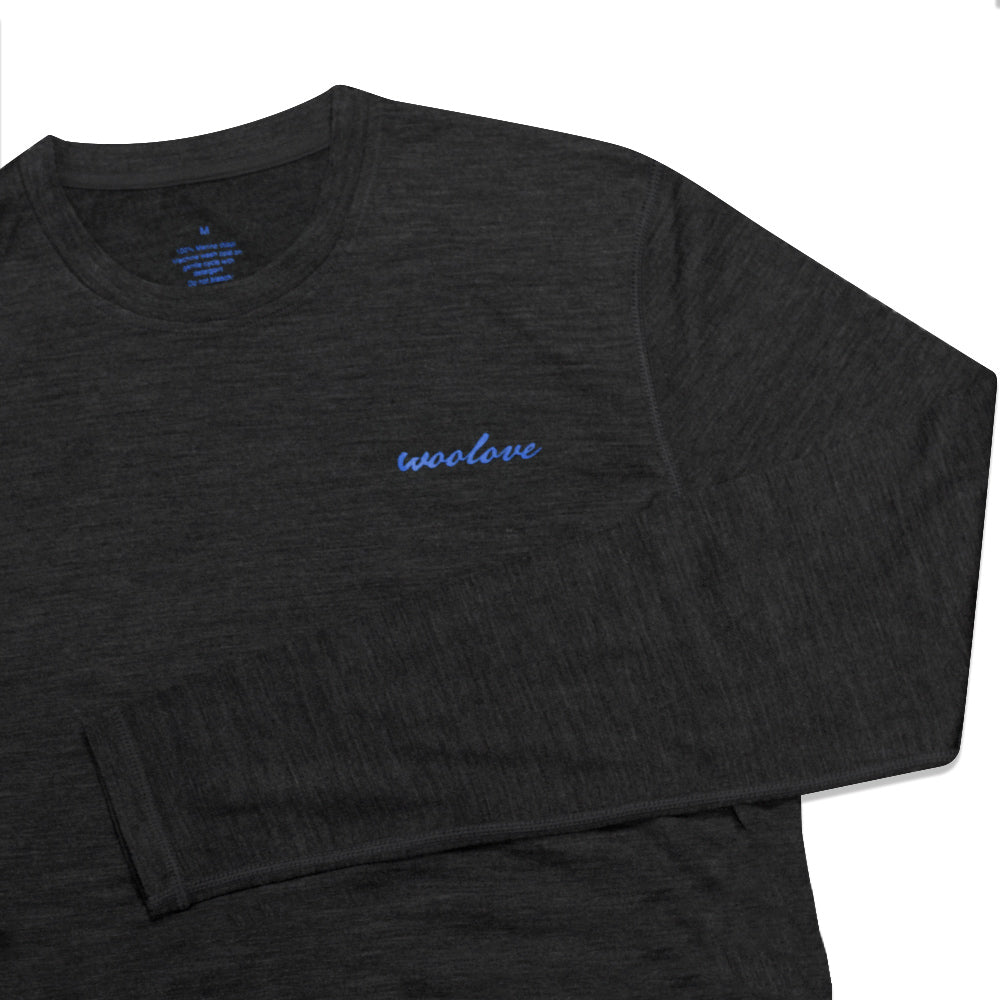 Men's 100% Merino Wool Long Sleeve Crew Neck Shirt 190 GSM - Velora