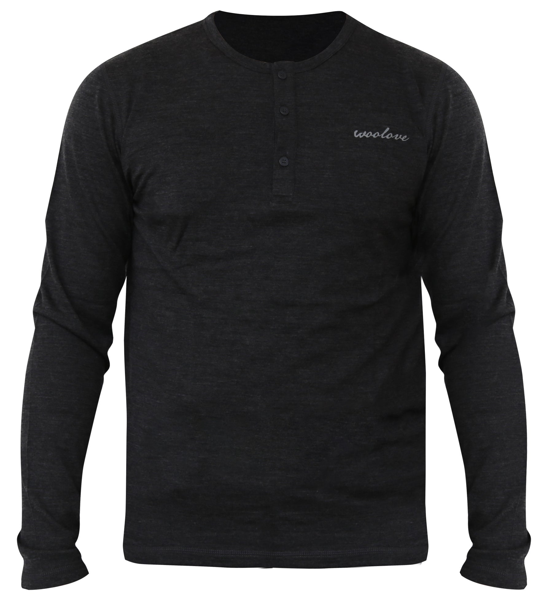 Men's 100% Merino Wool Long Sleeve Henley 190 GSM - Velora