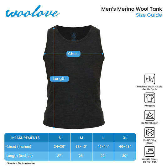 Men's Merino Wool Tank Top with Crew Neck - Velora