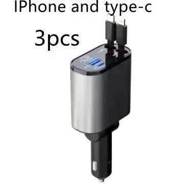 Metal Car Charger 100W Super Fast Charging Car USB And TYPE-C Adapter - Velora