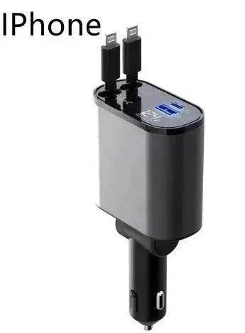 Metal Car Charger 100W Super Fast Charging Car USB And TYPE-C Adapter - Velora