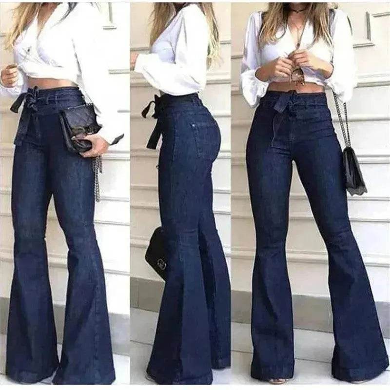 Women Wide Leg Denim Jeans High rise Wide leg bootcut Pants Trouser for Women - Velora