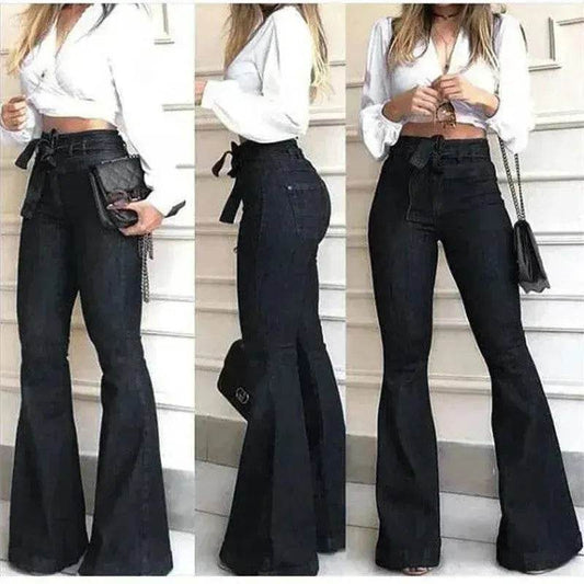 Women Wide Leg Denim Jeans High rise Wide leg bootcut Pants Trouser for Women - Velora