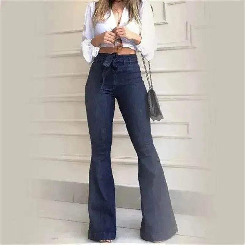 Women Wide Leg Denim Jeans High rise Wide leg bootcut Pants Trouser for Women - Velora