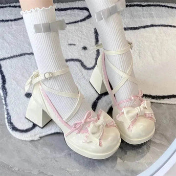 Girls Lolita Platform Mid Heel Shoes – Cute Kawaii Platform Heels EU 34–41