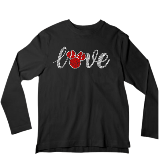 Mini Ears LOVE Rhinestone Shirt – Disney Inspired Sparkle Bling Tee | Blingdazzel