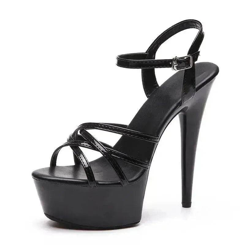 Model High Heels Charming Buckle Women's Shoes 15cm Stiletto - Velora