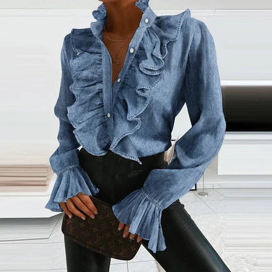 Women's Chiffon Blouse Violet Lightweight Summer Top - Velora