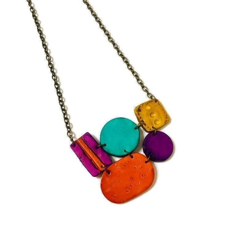 Multicolored Statement Pendant Necklace Handmade - Velora Luxury Fashion