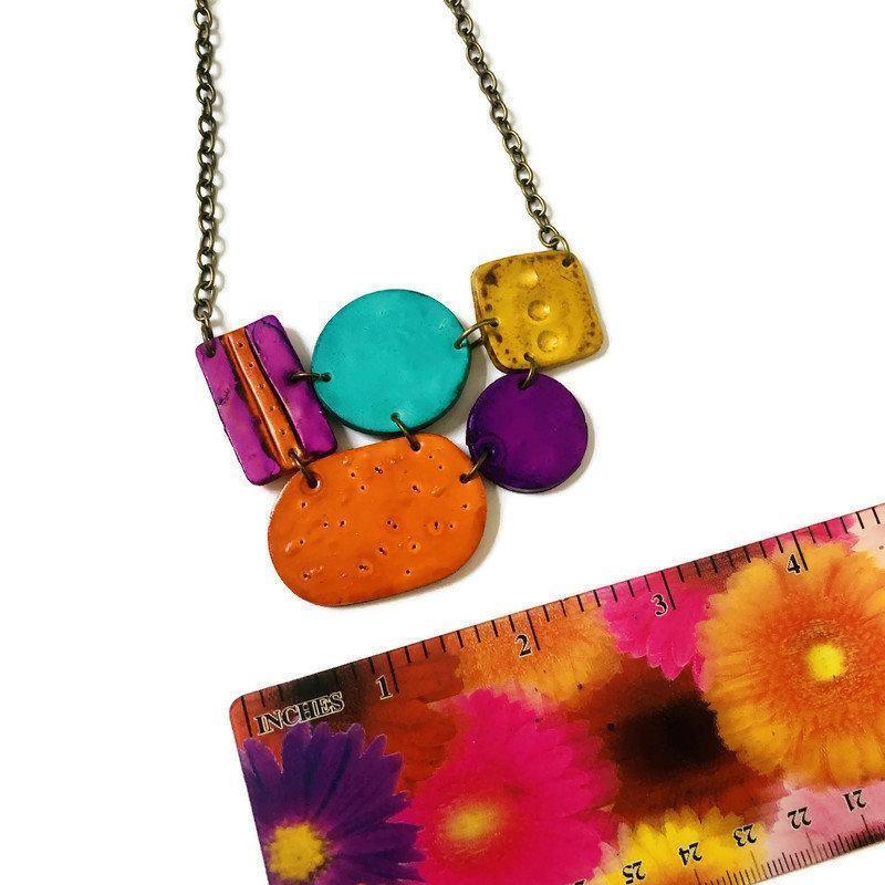 Multicolored Statement Pendant Necklace Handmade - Velora Luxury Fashion