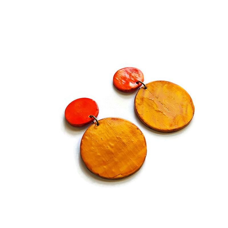 Bright Summer Jewelry Set- Circle Necklace & Earrings