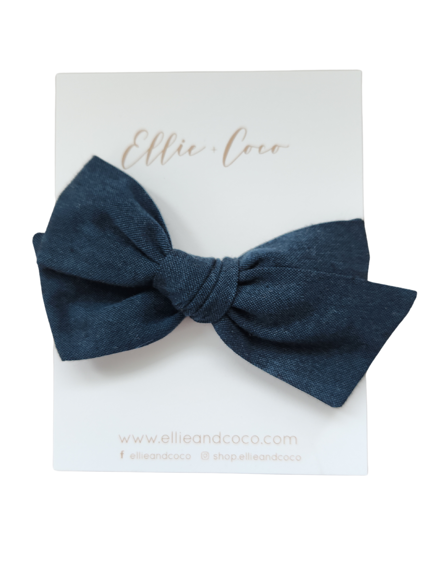 Navy Chambray Oversize Bow - Velora