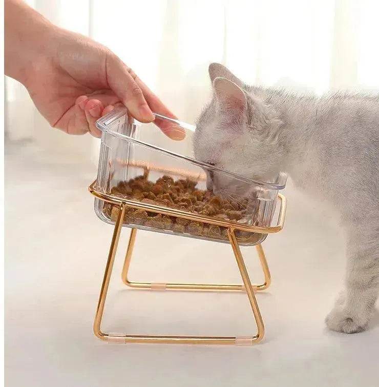 Neck-protecting sloped pet feed bowl Stand - Velora