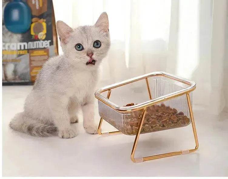 Neck-protecting sloped pet feed bowl Stand - Velora