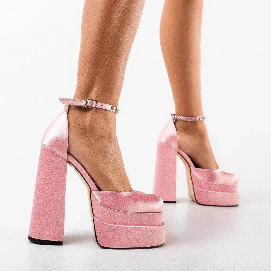 New Fashion 14cm Block Heel Platform chunky Heels for Women model - Velora