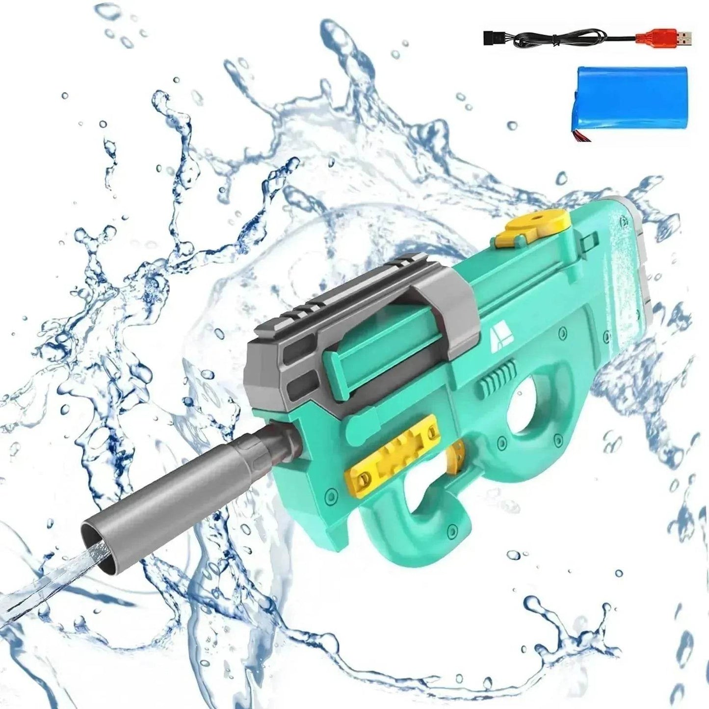 New P90 Electric Water Gun High-Tech Kids Toys Outdoor Beach Pool Large Capacity Summer Gel Blasting Water Gun For Adults - Velora