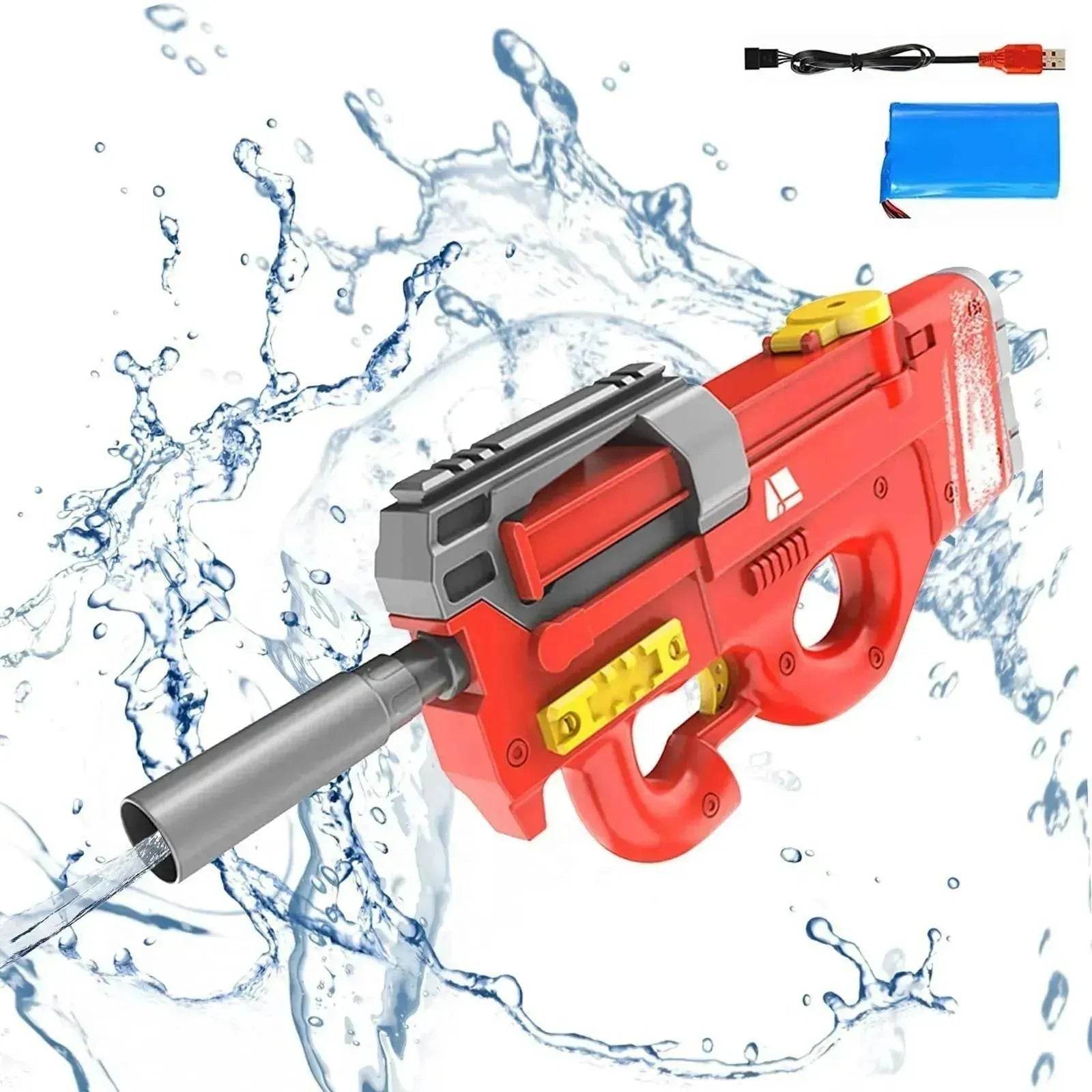 New P90 Electric Water Gun High-Tech Kids Toys Outdoor Beach Pool Large Capacity Summer Gel Blasting Water Gun For Adults - Velora