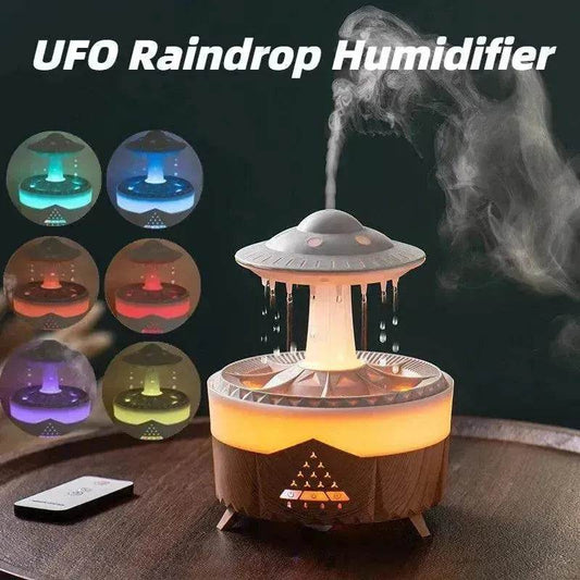 New UFO Raindrop Humidifier Water Drop Air Humidifier USB Aromatherapy Essential Oils Aroma Air Diffuser Household Mist Maker Home Decor - Velora