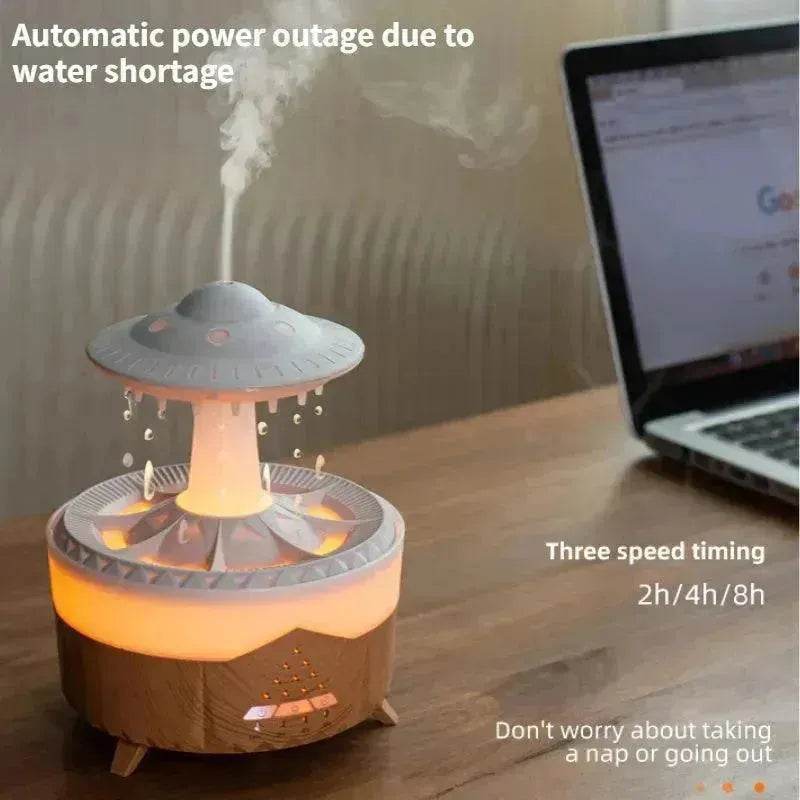 New UFO Raindrop Humidifier Water Drop Air Humidifier USB Aromatherapy Essential Oils Aroma Air Diffuser Household Mist Maker Home Decor - Velora