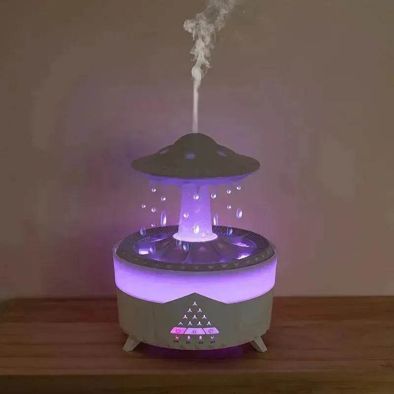 New UFO Raindrop Humidifier Water Drop Air Humidifier USB Aromatherapy Essential Oils Aroma Air Diffuser Household Mist Maker Home Decor - Velora