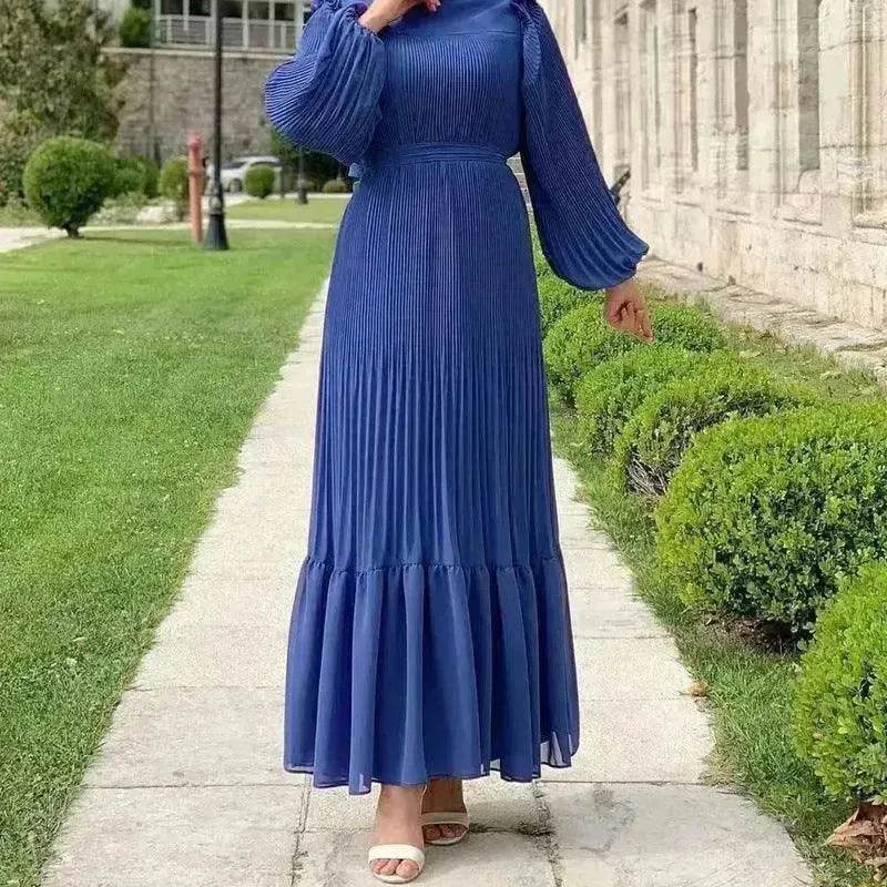 New Women's Net Color High Collar Pullover Fashion Loose Middle East Dresses - Velora