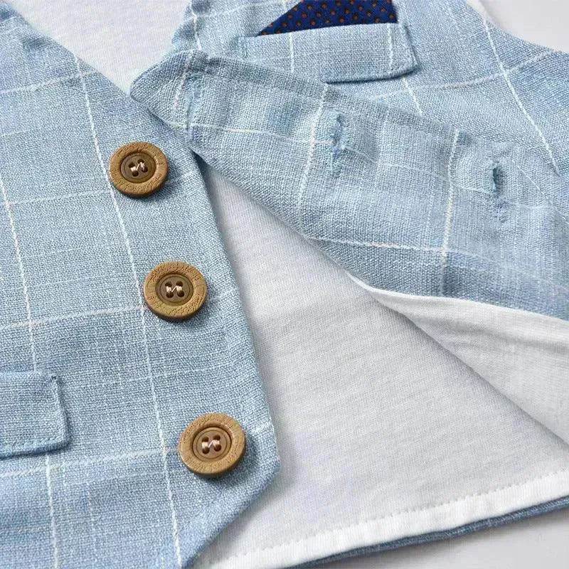 Newborn Baby Boy Gentleman Tuxedo Bow Tie Single-breasted Vest Long Sleeve Children Clothing - Velora