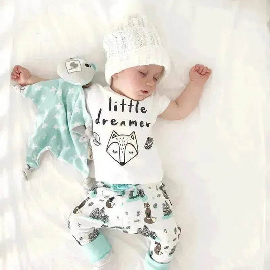 Newborn Baby Clothes Set T-shirt Tops+Pants Little Boys and Girls Outfits Children Clothing - Velora