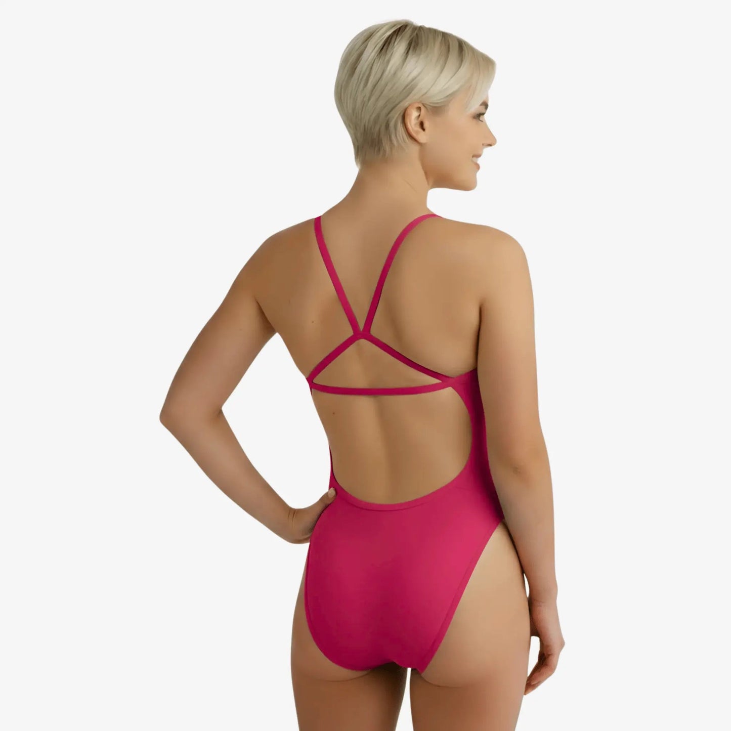 Berry Open-Back One-Piece Performance Swimsuit by Norca