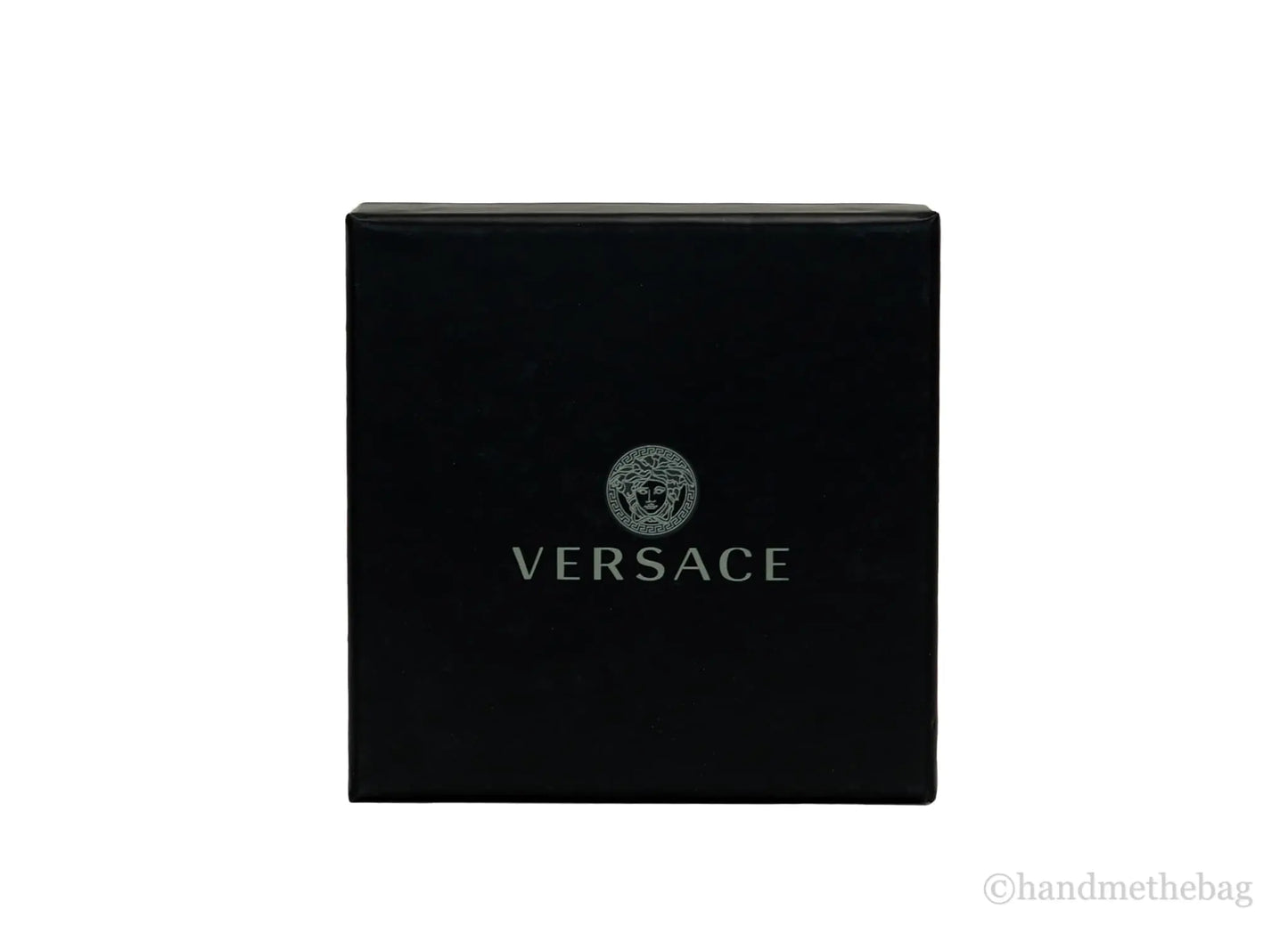 Versace Small Black Leather Matte Medusa Zip Card Case