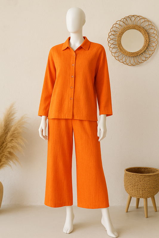Orange Pantalone & Shirt Set