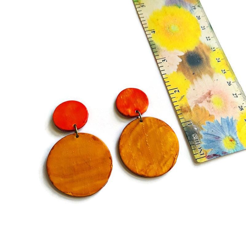 Bright Summer Jewelry Set- Circle Necklace & Earrings