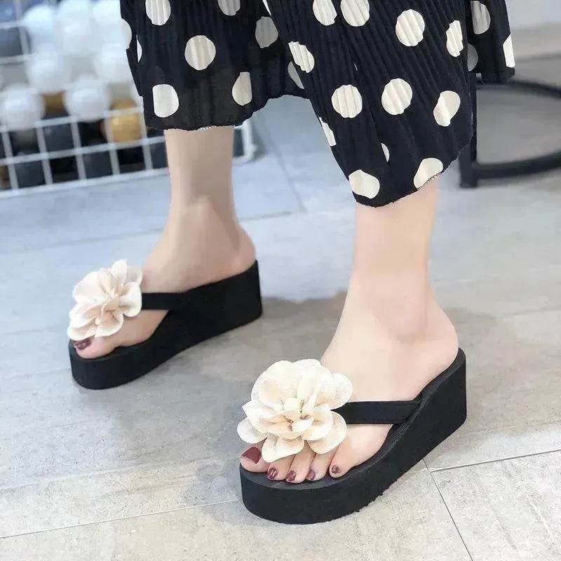 Outer Wear Flat Beach Shoes Flower Sandals - Velora