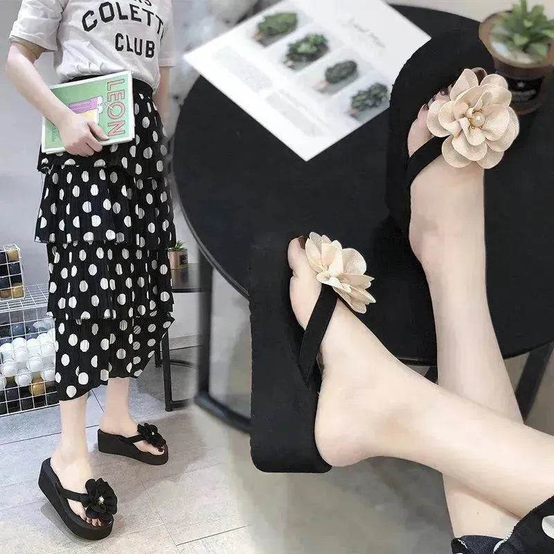 Outer Wear Flat Beach Shoes Flower Sandals - Velora