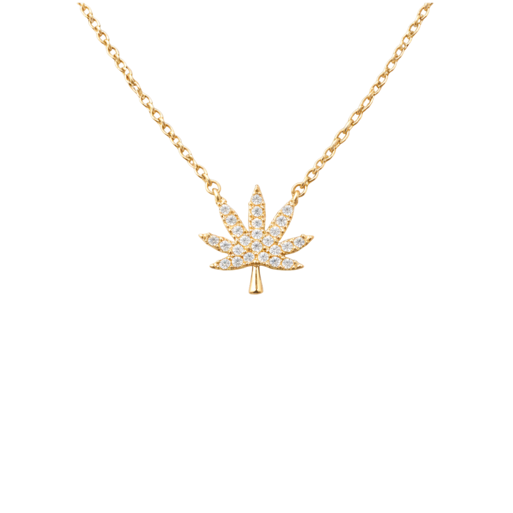 18K GOLD CANNABIS LEAF NECKLACE